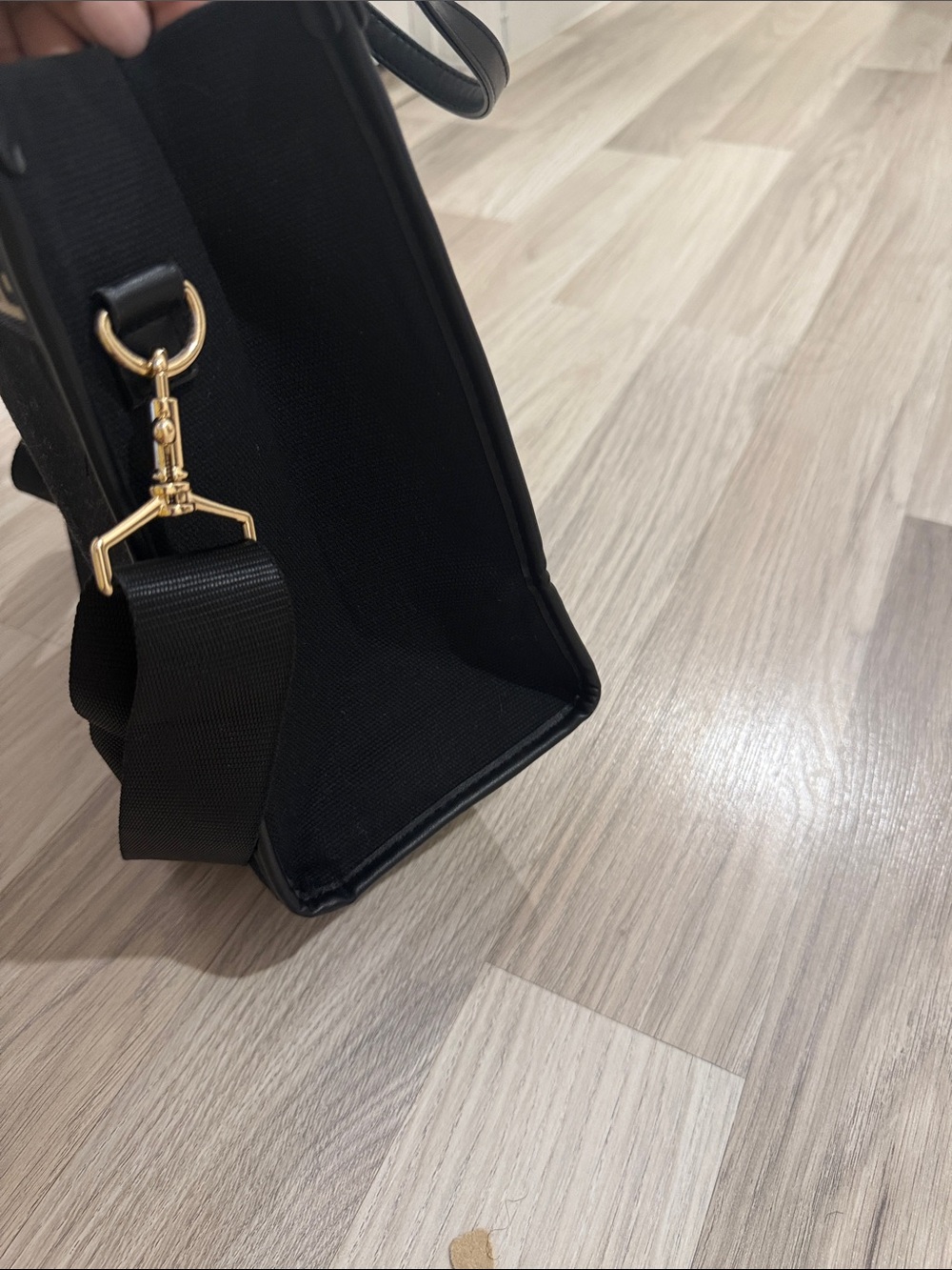 Versace Black Tote with Gold Greek Key Accent - Picture 4 of 8